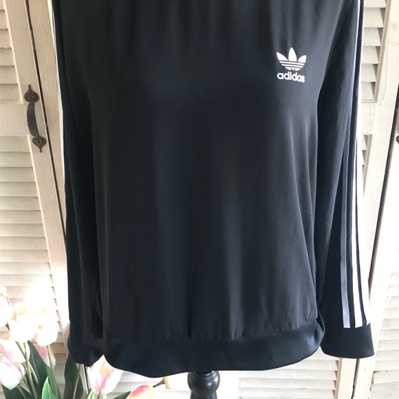 Adidas Black And White Semi Sheer Logo Shirt - Picture 3 of 7